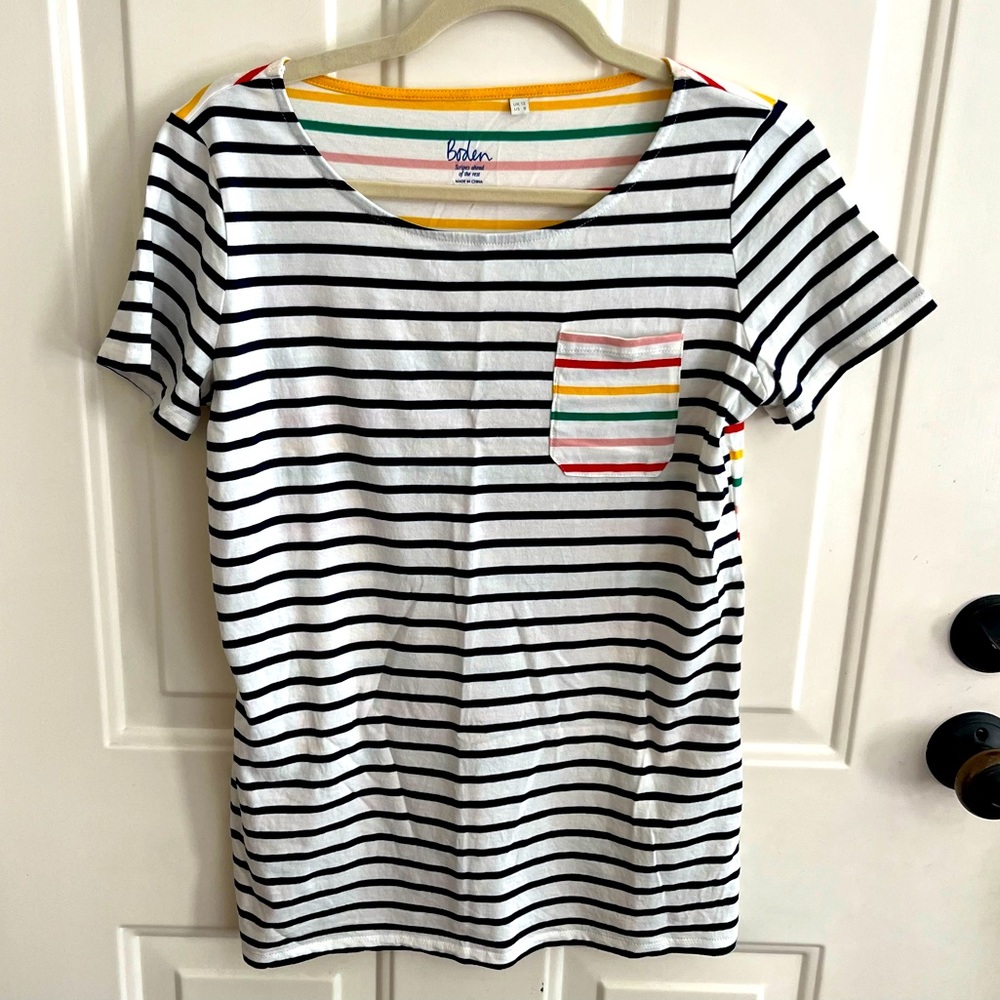 Boden Striped T-Shirt sz M